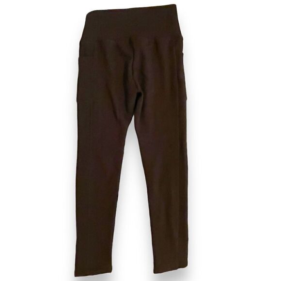 Gayhay Buttery Soft High Waist Leg Pocket Fleece Lined Leggings Brown - Picture 5 of 16